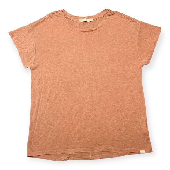 Prana Pink Coral Basic Lounge Casual Loose Fit Short Sleeve Tshirt Size Small - Picture 1 of 8